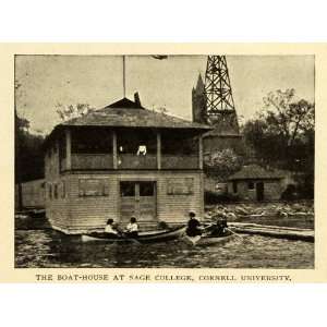  1907 Print Boat House Architecture Sage College Cornell University 