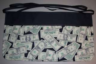 MONEY Waitress 3 Pocket Waist Apron Cash Bills Tips  