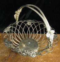 Godinger Silver Plate SP Grape and Leaf Design Basket  