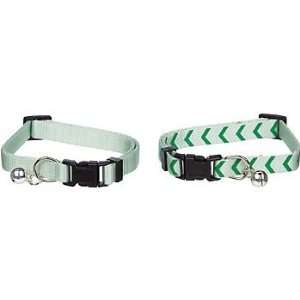   Classic Fashion Cat Collar in Green, Pack of 2 collars