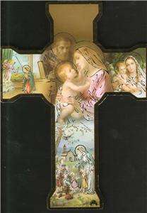 HOLY FAMILY CROSS PICTURE HOME INTERIOR DECOR  