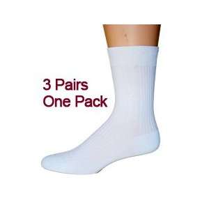   White Wood Silk Patterned Crew Socks Size 5 8: Health & Personal Care
