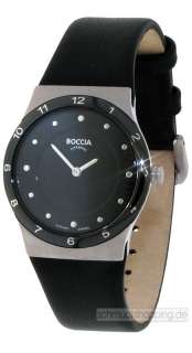 BOCCIA Uhren Damenuhr 3202 02 Damen Uhr Titan neu Saphirglas Lederband 