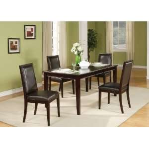   Extension Table Dining Set with Faux Leather Chairs