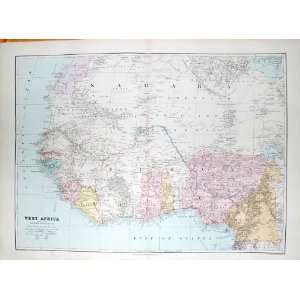  STANFORD MAP 1904 WEST AFRICA SAHARA SUDAN SIERRA LEONE 