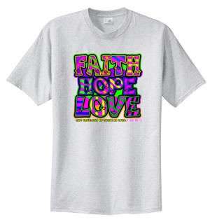 Faith Hope Love Christian Bible Vs NEON T Shirt  S M L XL 2X 3X 4X 5X 