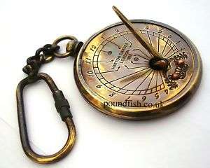Sundial Key Chain – Brass Pocket Sundial Key Chain  
