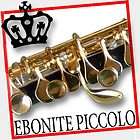 Pro EBONITE and GOLD PLATED PICCOLO   With Case   NEW