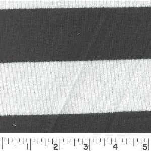  6466 Wide BLACK/WHITE FRENCH TERRY STRIPE Fabric By The 
