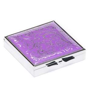   Silver Paisley Metal Square Pill Boxes Large: Health & Personal Care