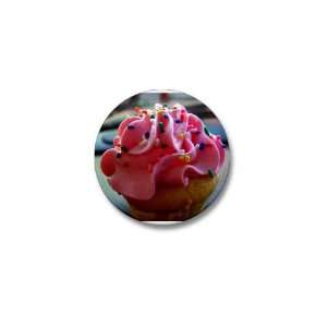  Pink Cupcake Art Mini Button by  Patio, Lawn 
