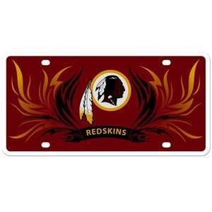 Washington Redskins Flame design Styrene License Plate. Officially 