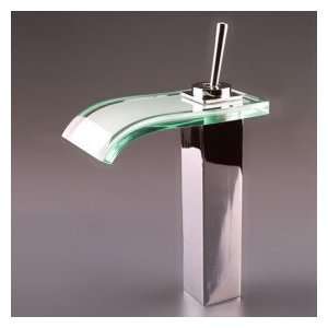  Contemporary Waterfall Bathroom Sink Faucet with Glass 