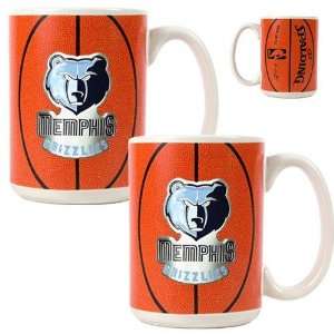 com Memphis Grizzlies NBA 2pc Ceramic Gameball Mug Set   Primary Logo 