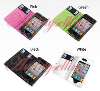 New Wallet Flip Leather Cover Case for iPhone 4G 3GS 3G  