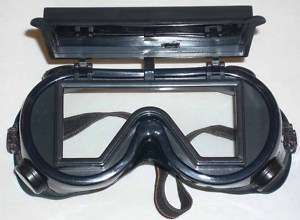 10 Black Welding Goggles Flip Front 2x4 1/4 Shade 5 New  