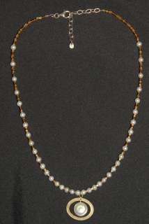 SILPADA Sterling Silver Wrapped Pearl & Brass Necklace   N1894  
