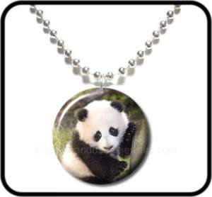 BABY PANDA BEAR* Cute Animal Lovers Button NECKLACE  
