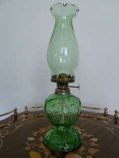 Oil Lamp Green Miniature OIl Lamp With Green Chimney  