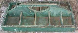 Beautiful green wooden cubby/divided tray   great for hardware 