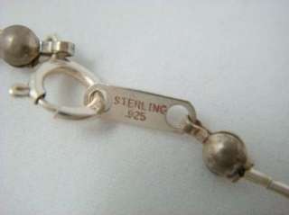 Jordan 925 Sterling Silver Color Glass Beaded Necklace  
