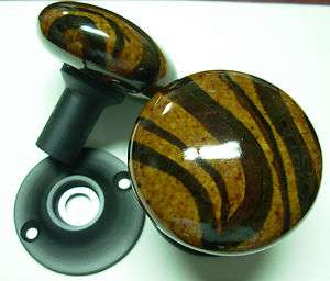 tiger stripe Bennington mineral mortise lock ceramic doorknobs with 