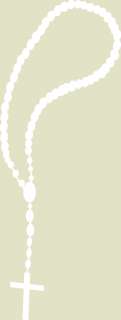 WHITE Rosary Beads Catholic Relgious Car Decal Sticker!  