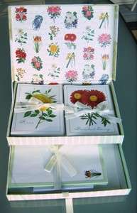 16 Garden Flowers Blank Notecards Stationery Envelopes box set Daises 