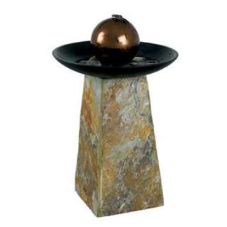 Sleek Orb Table Accent Water Fountain Green Slate  