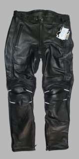 Mens Black Leather Motorcycle Sports Touring Pants  