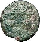   in Sicily 413BC Gorgon Owl Lizard Authentic Ancient Greek Coin Rare