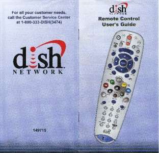 DISH NETWORK 6.0/6.3/6.4 IR/UHF PRO DVR TV2 REMOTE  