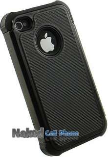 BLACK RUGGED CASE FOR APPLE iPHONE 4S AND iPHONE 4