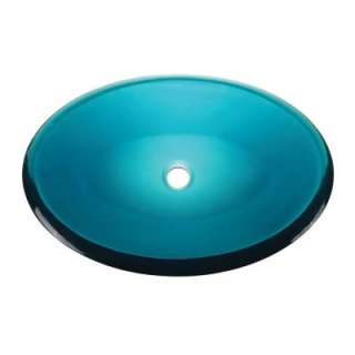 DECOLAV Incandescence Above Counter Oval Resin Vessel Sink in Lagoon 