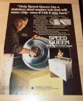 1977 PRINT Ad CHUCK CONNORS SPEED QUEEN WASHING MACHINE  