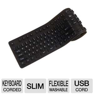 Adesso Flexible/Washable/Waterproof Full Sized USB Keyboard (Black) at 