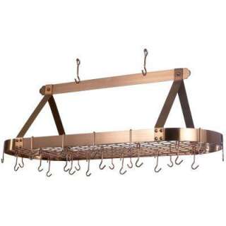 Old Dutch Satin Copper Oval Pot Rack with Grid and 24 Hooks 109CP at 