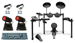 Alesis DM8 USB Kit Electronic Drum Set + 2) Chauvet MiniMoon Lights 