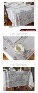 NEW] Vintage LUXURY White Lace Tablecloth Cloth 79 x 55  