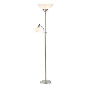   Satin Steel 71 In. Combo Floor Lamp 7202 22 at The Home Depot