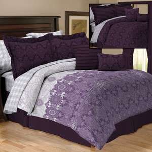 Empress Plum 10pc Reversible Bedding Comforter Set  