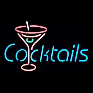 Cocktails Bar Leuchtreklame Neon Leuchtschrift Cocktails mit Cocktail 