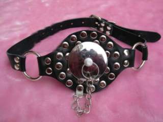 Gothic Genuine LEATHER GAG Head Harness With Plug H16  