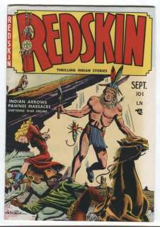Redskin #1 Walter Johnson art, 1950 Indian Stories  