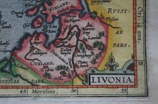 LETTLAND RIGA ESTLAND LIVLAND BALTIKUM RUSSLAND KARTE ORTELIUS 1602 