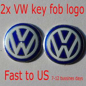 2x Self stick VW Remote Flip Key Fob Logo Badge Emblem  