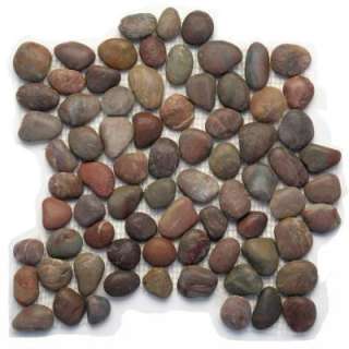  in. x 12 in. Honed Agate Natural Stone Pebble Mesh Mounted Mosaic Tile