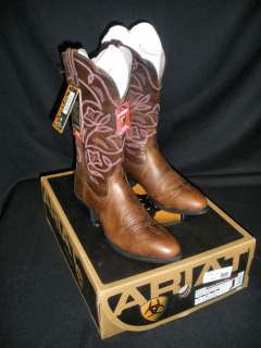 Womens Ariat Heritage Western R Toe Cowboy Boot, Rich Brown   NEW w 