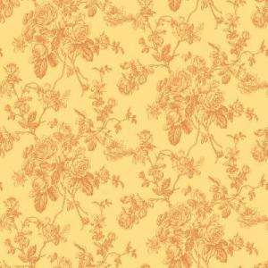 56 Sq.ft. Yellow And Orange Lacey Rose Toile Wallpaper WC1280172 at 