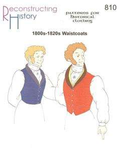 Regency Empire Mens Waistcoat Pattern size 34 54 Jane Austen  